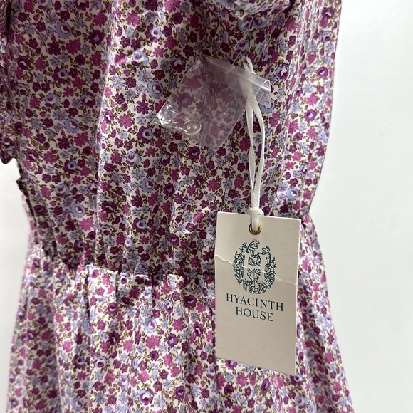 Tuckernuck x Hyacinth House Mini Dress Ruffle Floral Periwinkle Purple New Small - Picture 8 of 11